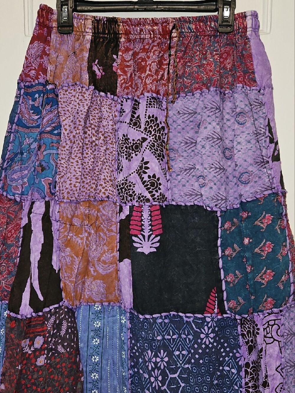 Patchwork Boho Maxi Skirt - Purple Multi - Picture 2 of 7